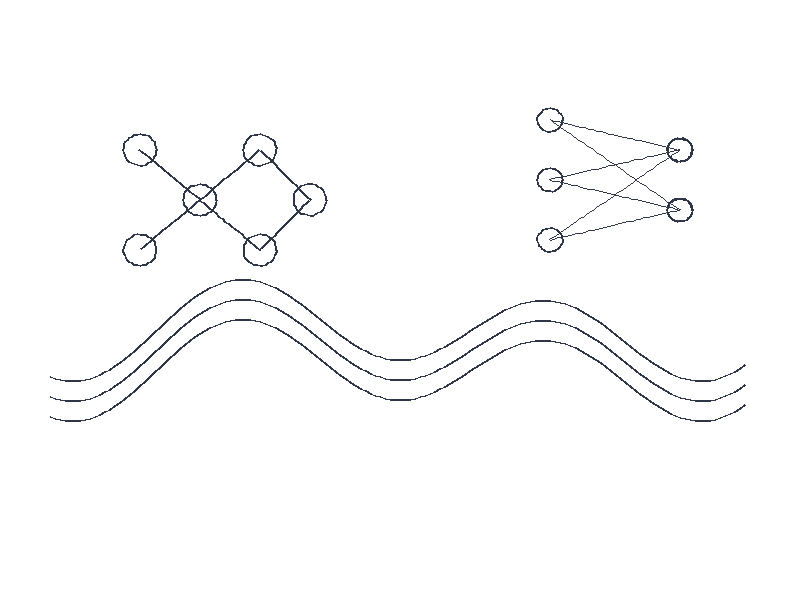 Pencil sketch illustration: Quantum Computing Applications - Molecular, AI, Financial